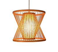 JQQJZLC Wicker Pendant Light Japanese-Style Bamboo Retro Hanging Light Fixtures Living Room Hotel Restaurant Aisle Hanging Lamp Decor Ceiling Chandelier Foyer Showroom Lighting E27 Interesting