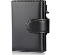 JQQJZLC Women Wallets Genuine Leather Men Wallets Card Holder Trifold Wallet Money Bags Smart Slim Thin Coin Pocket Wallet Purse(Brown)