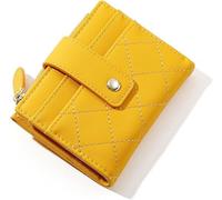 JQQJZLC Women Wallets Plaid Small Wallet Ladies Zipper Coin Purse Card Bag Wallet Female Hand Purse Lady(Yellow)
