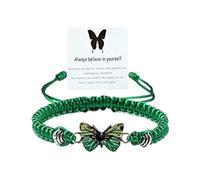 JQQJZLC Women's Bracelets Set Black Handwoven Pair Butterfly Bracelet Male and Female Birthday Gift Jewellery Brown Leather Bracelet Men