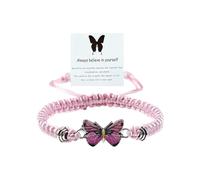 JQQJZLC Women's Bracelets Set Black Handwoven Pair Butterfly Bracelet Male and Female Birthday Gift Jewellery Brown Leather Bracelet Men