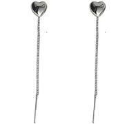 JQQJZLC Women's Earrings, Stud Earrings Stylish Heart-Shaped Threading Earrings's Thread Earrings Tassels Hanging Long Changing Ear Jewelry/,Women