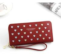 JQQJZLC Women's Long Wallets Zipper Print Wallets Cell Phone Bags Hollow Clutches Women's Handbags with Soft Leather Women (Color : D, Size : 1ps)