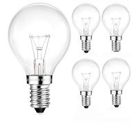 JQslight G45 E14 Oven Bulb 25W Dimmable Warm White 2700K Incandescent Light Bulb,E14 SES Golf Ball Bulbs,G45 Small Edison Screw Light Bulb Suitable for Cookers Oven,Pack of 4.