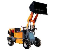 JQslycdmv 18 HP Diesel Wheel Loader, 4WD, 0.3 m³ Bucket | 0.3 m³ bucket, 15-25 mph travel speed, 700 kg gross weight, compact 2.8 m frame