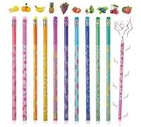 JQSSHXB 60 Pieces Scented Pencils for Kids Smencils Scented Pencils with Erasers Fruit HB Graphite Pencil for School Stationery Party Reward Supplies