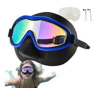 JQTOP High-Performance Adjustable Swim Goggles with UV Protection, Anti-Fog, and Leak-Resistant Design for Comfortable Outdoor and Pool Swimming (Black Blue)