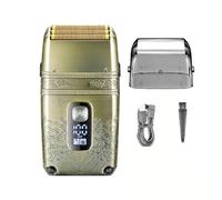JQUAL Electric Razor for Men, Metal Wet Dry Electric Shaver for Men Rechargeable Hair Beard Electric Razor Washable Facial Shaving Machine for Bald Head