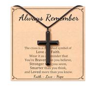 JQVLOVE Cross Necklace for Men, To my Neckalce Birthday Christmas Gifts for Son Teen Men, Stainless Steel, No Gemstone