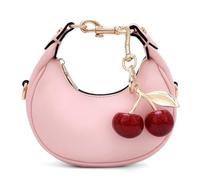 JQWSVE Small Top Handle Bags for Women Rhinestone Mini Purses Ladies Handbags Trendy Crescent Mini Crossbody Purse, A03-pink