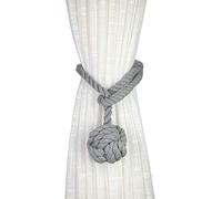 JQWUPUP Rustic Curtain Tiebacks - Outdoor Curtain Holdbacks Holders - Cotton Drape Tie Backs Rope for Curtains (Grey, 2 Pack)