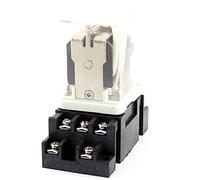 JQX-38F DC24V Coil Voltage 3PDT 35mm DIN Rail Power Relay w Socket