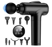 JQX Massage Gun Deep Tissue,Handheld Percussion Back Massager Gun for Athletes Muscle Massage Gun for Pain Relief 30 Speeds(Black)