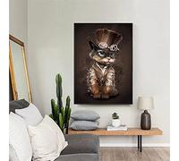 Jqynn 5D Diamond Painting Kits for Adults DIY Round Drill Diamond Painting Full Kit Steampunk Cat Diamond Art Kits for Kids, Home Decor Cross Stitch Dimond Picture Art Crystal Crafts Gifts 60x90cm