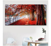 Jqynn 5D Diamond Painting Kits for Adults DIY Square Drill Diamond Painting Full Kit Red Forest Diamond Art Kits for Kids, Home Decor Cross Stitch Dimond Picture Art Crystal Crafts Gifts 30x60cm