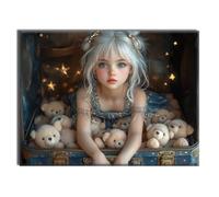 Jqynn Diamond Painting Kit for Adults Girl Bear Diamond Art, Crystal Art Kits for Adults Crafts Gem Kit, Home Wall Autumn Decorations Paintings, for Christmas Halloween Decorations 100x135cm W-w-269