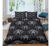 JQZXKNHPRS All Season 3D Printed Microfiber Black Labrador Comforter Cover All Season Bedding Sets with Pillow Shams Digital Animal Duvet Cover Sets Breathable for Teens Adults Double（200x200cm）