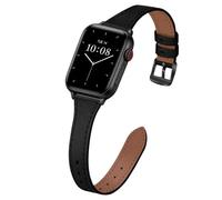 JR.DM 2 Pack Slim Leather Bands for Women Compatible with Apple Watch 40mm 42mm(S10/11) 41mm 38mm, Soft Top Leather Watch Thin Straps Replacement for iWatch Series 11/10/9/8/7/6/5/4/3/2/1/SE