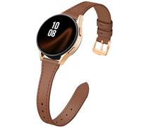 JR.DM 2 Pack Slim Leather Bands Women Compatible with Samsung Galaxy Watch Watch 7/6/5/4/Active 2/4 Classic/6 Classic/5 Pro/FE 40mm 42mm 43mm 44mm 45mm 46mm 47mm, Top Leather Soft Watch Thin Straps