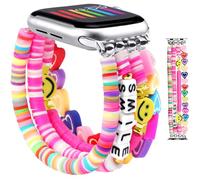 JR.DM Beaded Bracelet Compatible with Apple Watch 40mm 38mm 41mm 42mm Women Kids Girls Cute Fashion Preppy Stack Handmade Elastic Watch Strap for iWatch Series 11/10/9/8/7/SE/6/5/4/3/2/1 (Colorful)