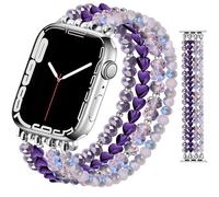 JR.DM Beaded Bracelet Compatible with Apple Watch Band 40mm 38mm 41mm 44mm 42mm 45mm 46mm Series 10/9/8/7/SE/6/5/4/3/2/1 Women Fashion Cute Dressy Stretchy Strap for iWatch Bands Replacement