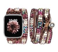 JR.DM Boho Bracelet Compatible with Apple Watch Strap 38 mm 40 mm 41 mm 42 mm 44 mm 45 mm 46 mm Natural Stone Bracelets Handmade Braided Watch Strap for iWatch Series 10/9/8/7/6/5/4/3/2/1/SE