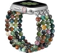 JR.DM Natural Stone Beaded Bracelet Women Compatible with Apple Watch 40mm 41mm 38mm 44mm 42mm 45mm 46mm 49mm Comfort Cool Elastic Bands Replacement for iWatch Series 11/10/9/8/SE/7/6/5/4/3/2/Ultra