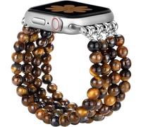 JR.DM Natural Stone Bracelet Compatible with Apple Watch Strap 38 mm 40 mm 41 mm 42 mm 44 mm 45 mm, Chic Comfortable Handmade Elastic iWatch Bracelet for Series 9 8/7/SE/6/5/4/3/2/1 Women,