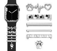 JR.DM Watch Band Charms with Decorative Bling Rings Loops, Compatible with Apple Watch 40mm 38mm 41mm 42mm 44mm 45mm 46mm Smart Watch Strap Accessories for iWatch Series 10 9 8 7 6 5 4 3 2 1