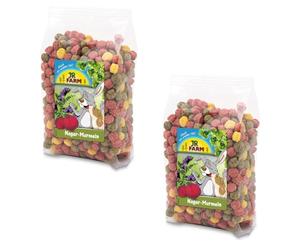 JR FARM Rodent Marbles | Double Pack | 2 x 150 g | Snack for Rodents and Dwarf Rabbits | With Beetroot, Alfalfa and Corn | Small Crispy Pleasure or Mini Reward in Between