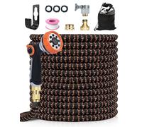JR JUMIAR 150FT/45M Expandable Garden Hose Pipe, Leak-Proof Expanding Hose, 10 Function Spray Gun, Flexible Hose Pipe with 3/4", 1/2" Metal Fittings, Flexible Garden Hose, Gardening, Car Wash (Orange)
