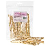 JR Pet Products 100g Braided Lamb Skin (Approx 10 Sticks) 6" Inch Natural Dog Treat Chew Gluten & Grain Free