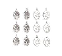 JRAIYBZ 12 Pcs St Christopher Medal Set - Antique Silver Catholic Pendant