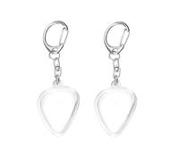 JRAIYBZ 2 Pcs Guitar Pick Holder Keychains,Guitars Pick Display Case,Guitar Pick Holder for Music Enthusiasts and Players,Heart Shaped Clear Case for Easy Identification and Storage of Standard