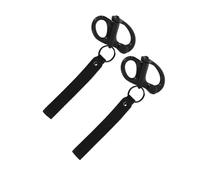 JRAIYBZ Quick Release Clip Shackle for SCBA Mask (2 Pack) - Marine Grade 316 Stainless Steel Snap Shackle with Leather Handle for Firefighter Accessories, Rigging, Diving, Outdoor Safety Gear (Black)