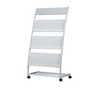 Jrameoy Floor-standing Magazine Display Rack, Portable File Storage Rack On Wheels, Suitable for Hotel Areas, Exhibition Displays