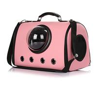 Jrameoy Pu Breathable Dog Cat Bag Pet Bag Out Carrying Bag Folding Transparent Space Bag Suitable for Small Pets (pik)