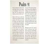 JRBJWYVV Large Wall-Art, Psalm 91 Canvas Print, He Who Dwells In The Secret Place Scripture for Office Wall(Framed,16x24inch(40x60cm))