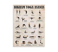 JRBJWYVV Yoga Practice Guide - Vintage Chart of Traditional Asanas for Studio, Home Gym or Wellness Space(Framed,08x12inch(20x30cm))