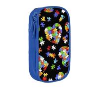 JRBWTDBW Autism Awareness Puzzle Pieces Heart Pencil Case for Students Girls Boys Large Capacity Adult Pen Maker Pencil Pouch Office Organizer Simple Durable Multifunctional Pencil Bag