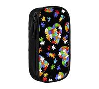 JRBWTDBW Autism Awareness Puzzle Pieces Heart Pencil Case for Students Girls Boys Large Capacity Adult Pen Maker Pencil Pouch Office Organizer Simple Durable Multifunctional Pencil Bag