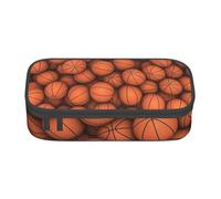 JRBWTDBW Big Capacity Pen Case Basketball Orange Large Capacity Pencil Bag for Students Stationery Pouch Pencil Box with Smooth Zipper Portable Pencil Pouch for School Office Supplies
