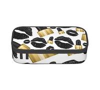 JRBWTDBW Big Capacity Pen Case Cool Black Lips Large Capacity Pencil Bag for Students Stationery Pouch Pencil Box with Smooth Zipper Portable Pencil Pouch for School Office Supplies