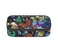 JRBWTDBW Big Capacity Pen Case Hand Drawn Color Butterfly Large Capacity Pencil Bag for Students Stationery Pouch Pencil Box with Smooth Zipper Portable Pencil Pouch for School Office Supplies