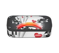 JRBWTDBW Big Capacity Pen Case Poker Tournament Large Capacity Pencil Bag for Students Stationery Pouch Pencil Box Desk Organizer with Smooth Zipper Portable Pencil Pouch for School Office Supplies
