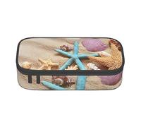 JRBWTDBW Big Capacity Pen Case Seashells Starfish Large Capacity Pencil Bag for Students Stationery Pouch Pencil Box with Smooth Zipper Portable Pencil Pouch for School Office Supplies