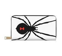JRBWTDBW Black Spider Long Faux Leather Clutch Chic Stylish Women's Wallets for Modern Women Large Capacity Card Holder and Organizer Pockets Durable Purse Handbag for Everyday Travel