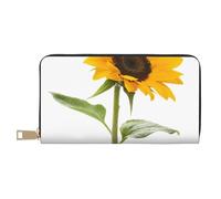 JRBWTDBW Bloom Sunflower Long Faux Leather Clutch Chic Stylish Women's Wallets for Modern Women Large Capacity Card Holder and Organizer Pockets Durable Purse Handbag for Everyday Travel