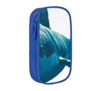 JRBWTDBW Blue Shark Pencil Case for Students Girls Boys Large Capacity Adult Pen Maker Pencil Pouch Office Organizer Simple Durable Multifunctional Pencil Bag