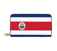 JRBWTDBW Costa Rica Flag Long Faux Leather Clutch Chic Stylish Women's Wallets for Modern Women Large Capacity Card Holder and Organizer Pockets Durable Purse Handbag for Everyday Travel